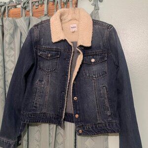 Kensie jeans Y2K fashion womens sherpa collar denim jacket